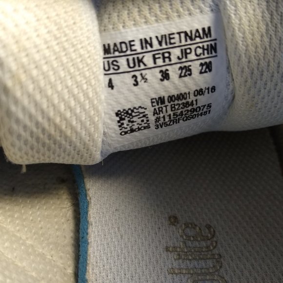 Adidas superstar white leather low top US size 4 ART B23641 - Picture 10 of 10